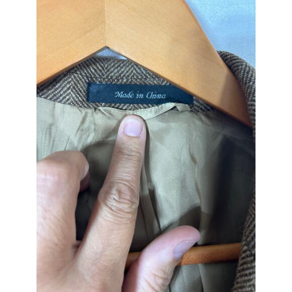 Ralph Lauren LRL Sport Coat 44R Herringbone 100% Wool Quarter Lined Summer Tweed - Picture 9 of 16